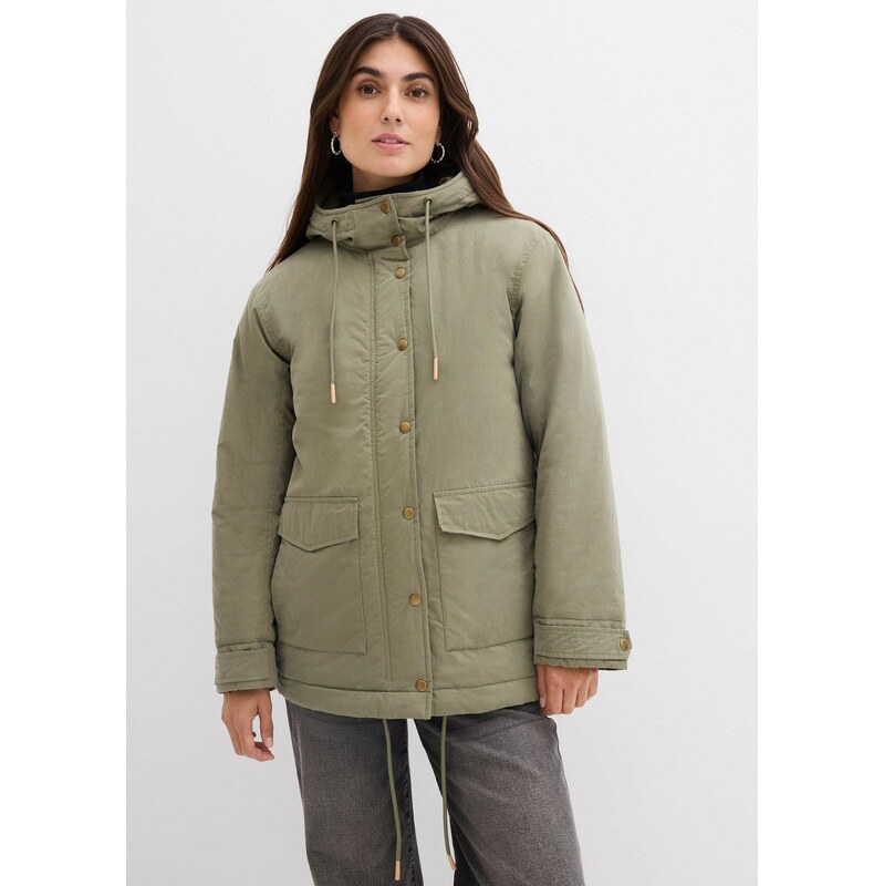 bonprix Teplo podšívaná bunda parka, farba zelená 67225676