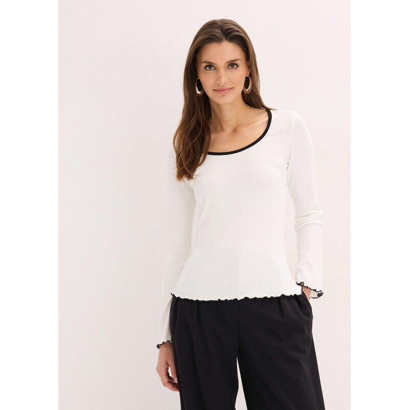 bonprix Tričko, vrúbkované, farba biela 67085346