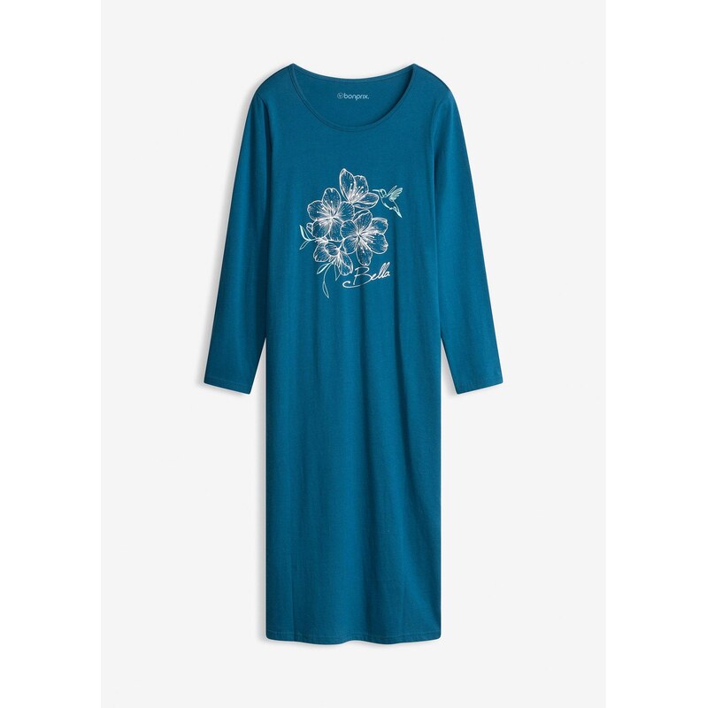 bonprix Nočná košeľa z čistej bavlny, farba modrá 67085353