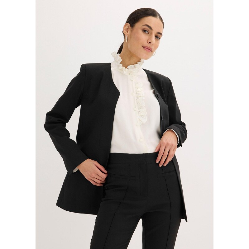 bonprix Strečový blejzer z bengalínu, farba čierna 67385871