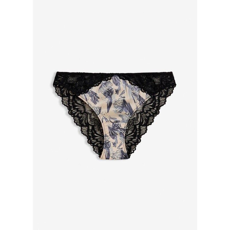 bonprix Nohavičky z potlačeného saténu, farba šedá 67085390