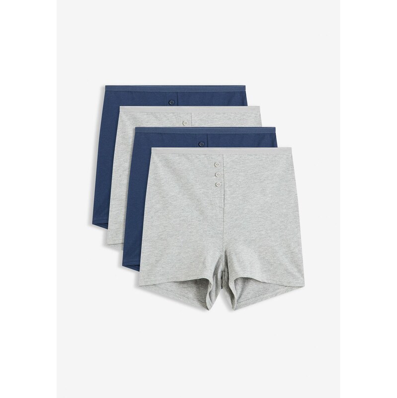 bonprix Vysoké boxerky (4 ks), farba modrá 67085489