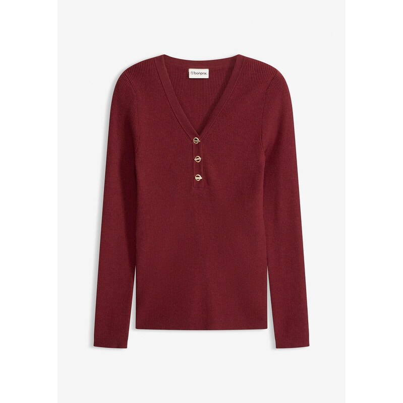 bonprix Pulóver s viskózou, farba červená 67085302