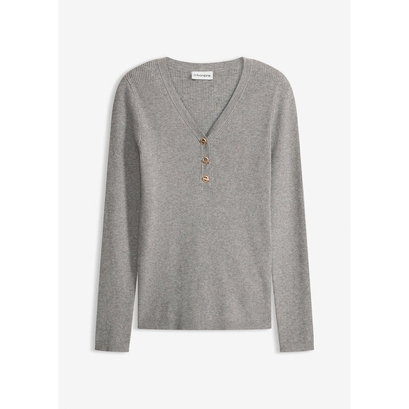 bonprix Pulóver s viskózou, farba šedá 67085303