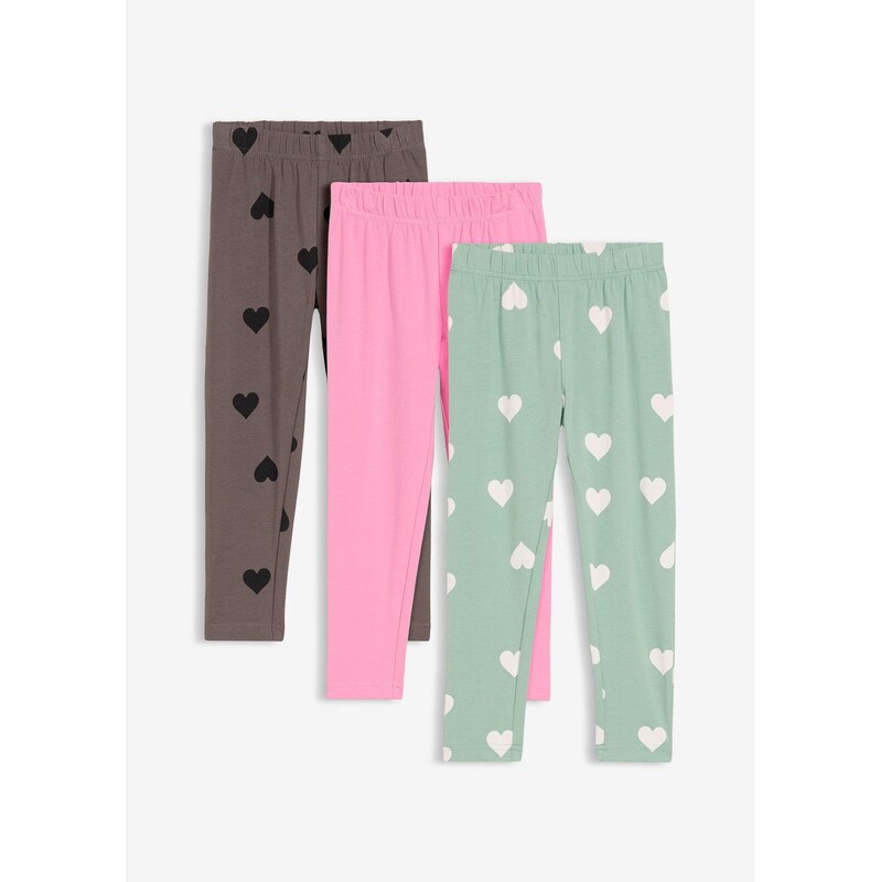 bonprix Legíny s elastickou bio bavlnou (3 ks v balení), farba šedá 67085326