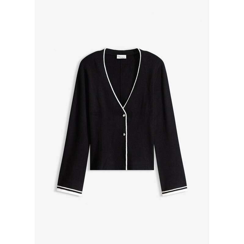 bonprix Jemne pletený sveter z viskózového mixu, farba čierna 67085342