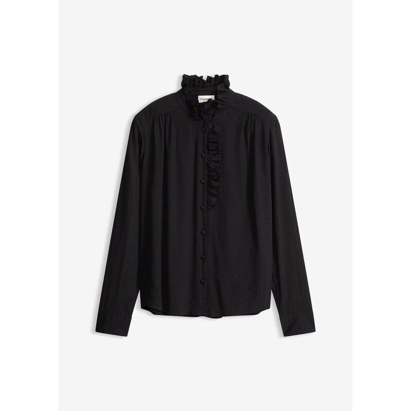 bonprix Blúzka z ľahkého krepu, farba čierna 67085365