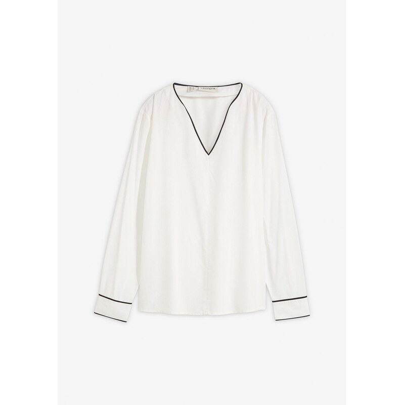 bonprix Tuniková blúzka z padavej viskózy, farba biela 67085406