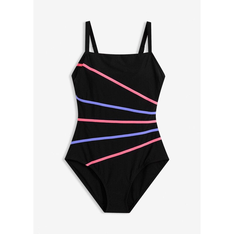 bonprix Jednodielne sťahujúce plavky, farba čierna 67085426