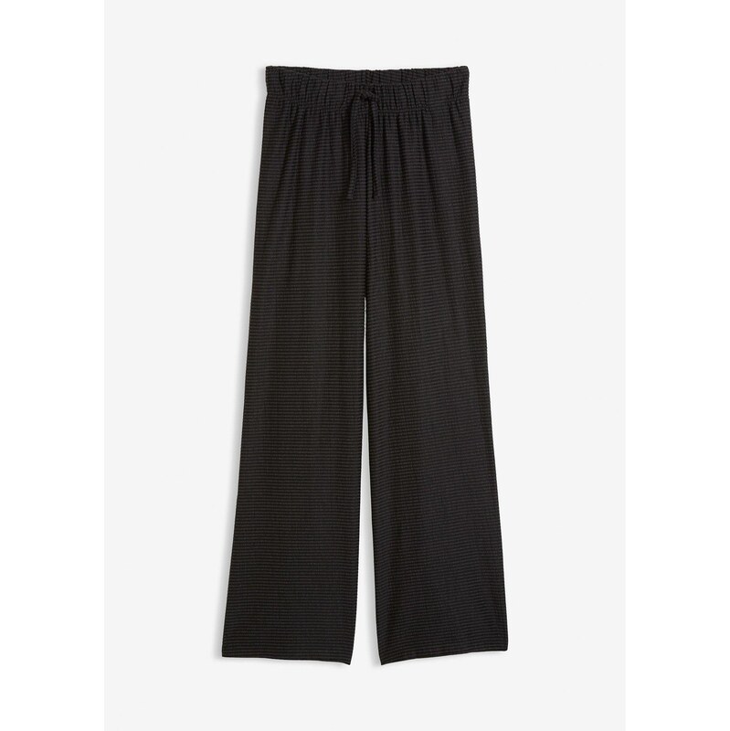 bonprix Džersejové nohavice, pásikované, so šnúrkou, farba šedá 67085414