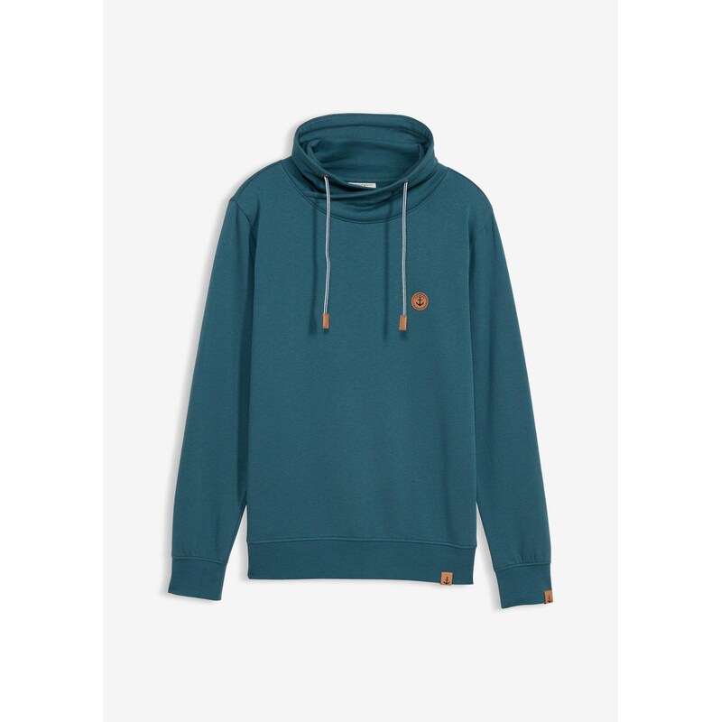 bonprix Mikina so šálovým golierom, farba modrá 67085438