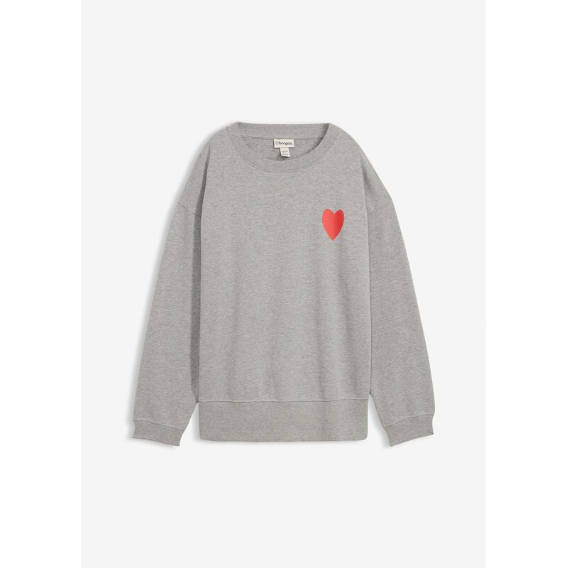 bonprix Mikina overize z bio bavlny, farba šedá 67085444