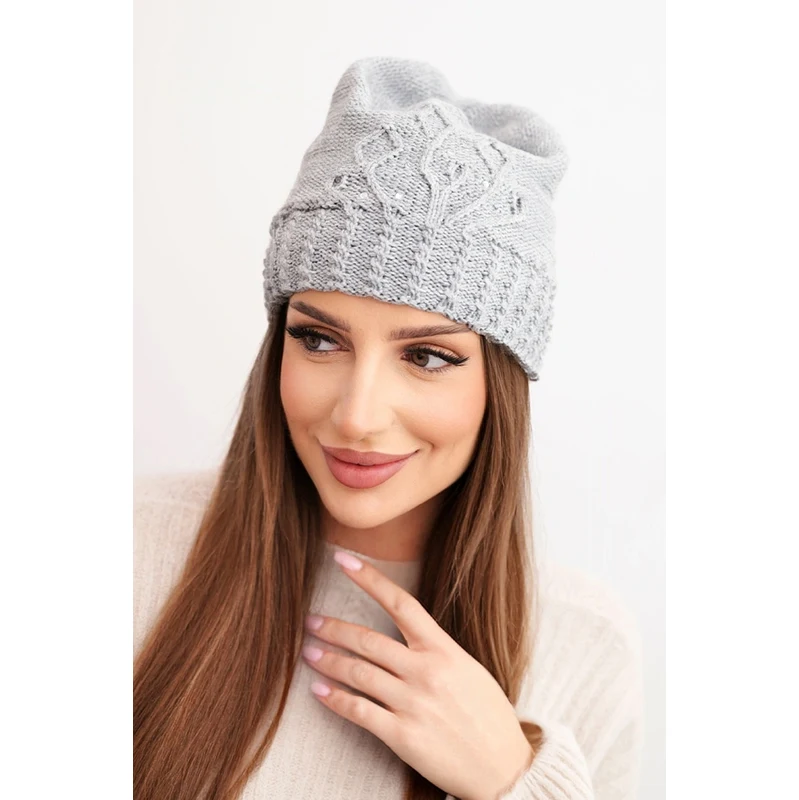 Dámska zimná čiapka Kesi s vlnou, šedá 67086076