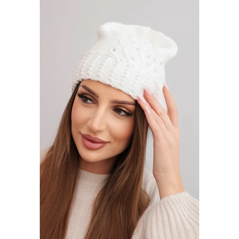 Kesi Dámska zimná čiapka s vlnou a flitrami 67086083