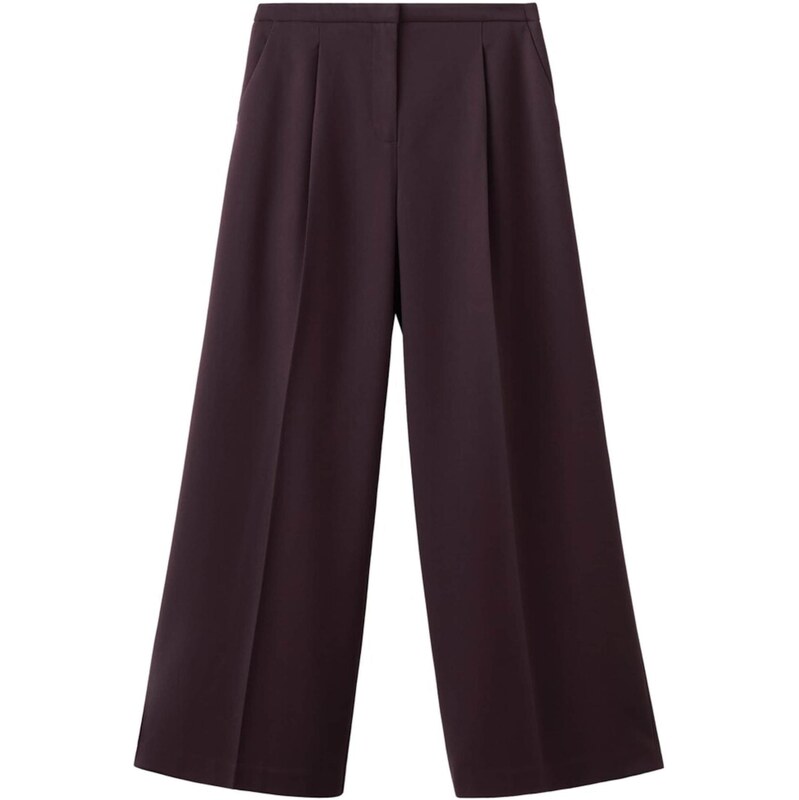 MANGO Nohavice s pukmi Mina vínovo červená 67088728