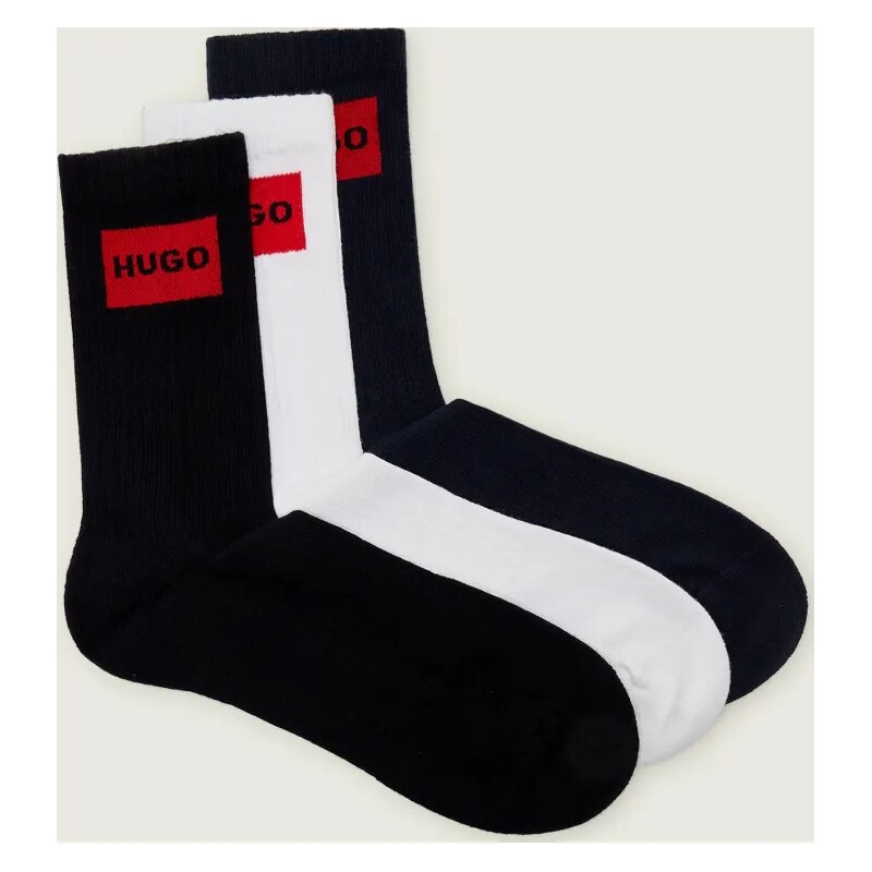 HUGO Ponožky 3-balenie 3P QS RIB LABEL CC 67081292