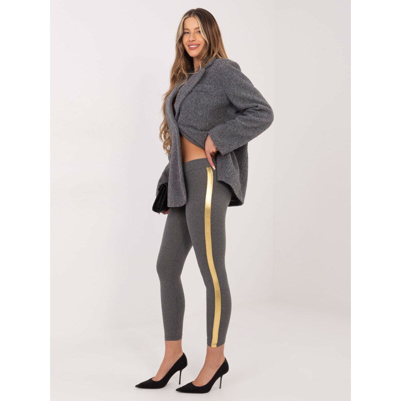 RUE PARIS Dámske tmavosivé legíny RV-LG-R4766.06-dark gray 57947191