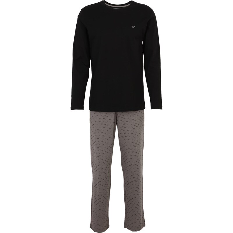 Emporio Armani Dlhé pyžamo farby bahna / čierna 67094720