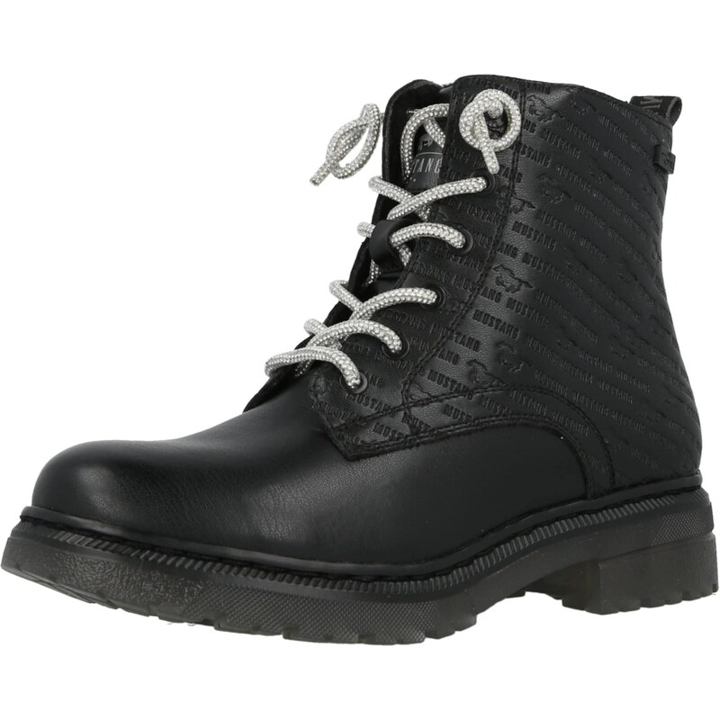 MUSTANG Šnurovacie členkové čižmy čierna 67094817