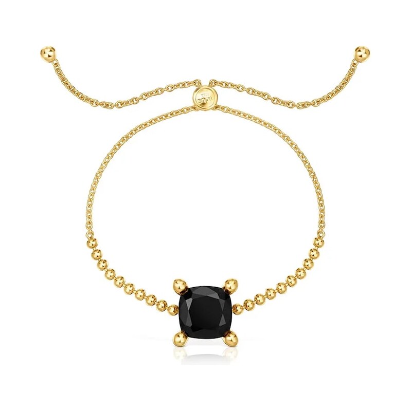 Strieborný pozlátený náramok Tous Color Black 64317180