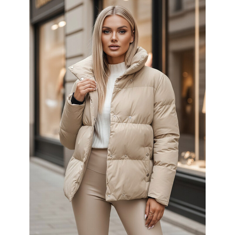 BASIC Dámska svetlo béžová zimná prešívaná bunda LARO TY4703z 67100854
