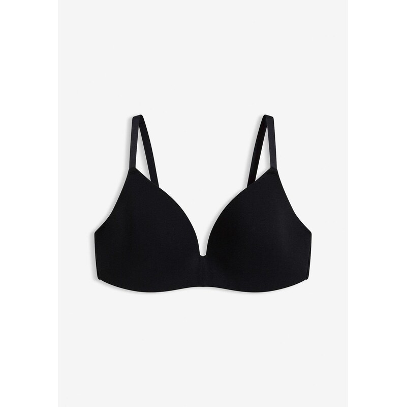 bonprix Vystužená podprsenka bez kostíc s bio bavlnou, farba čierna 67100320