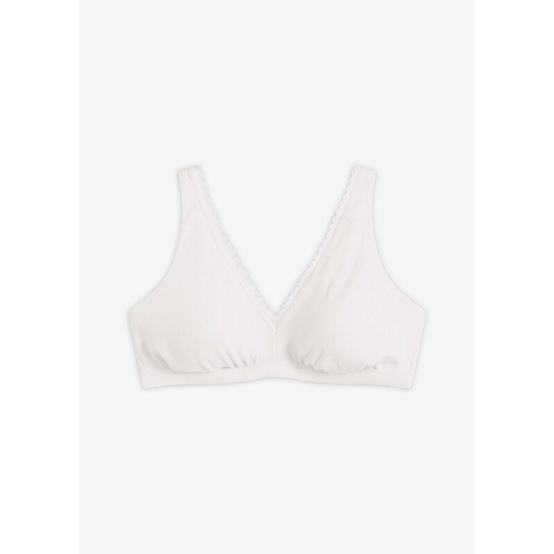 bonprix Podprsenka bralette bez kostíc s bio bavlnou, farba biela 67100325