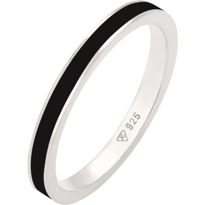 ELLI Prsteň čierna / strieborná 67102820