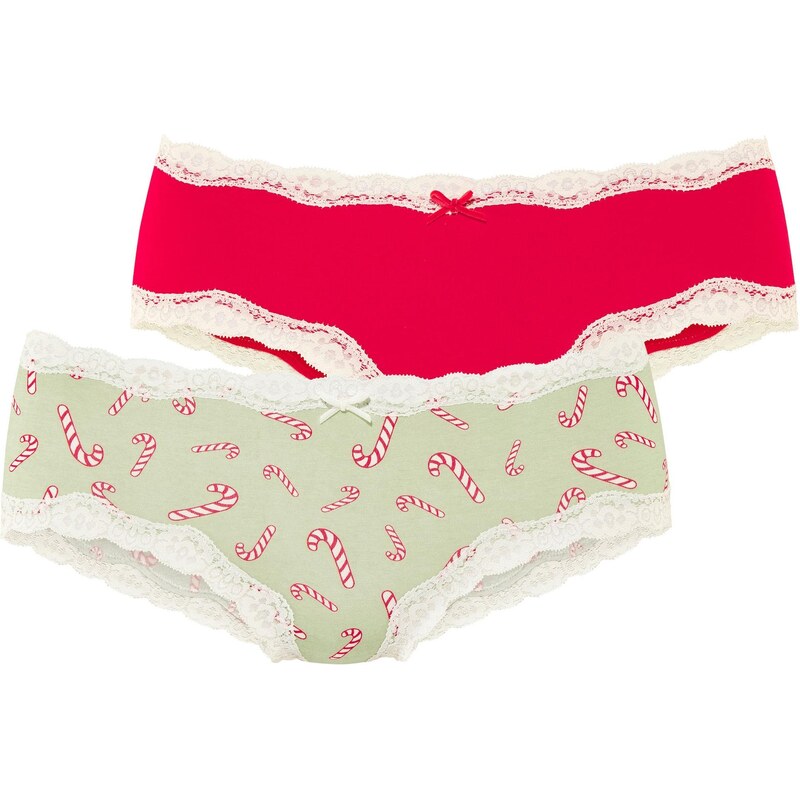 LASCANA Nohavičky svetlozelená / červená / biela 67102875