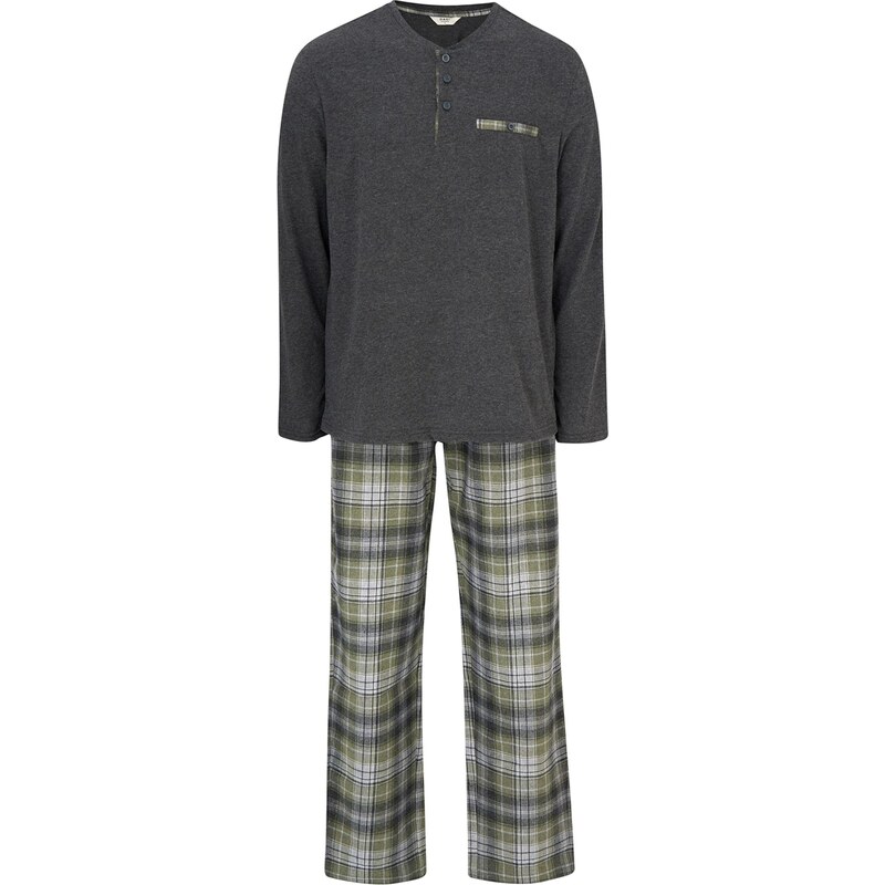 Dagi Dlhé pyžamo antracitová / zelená / biela 67103043