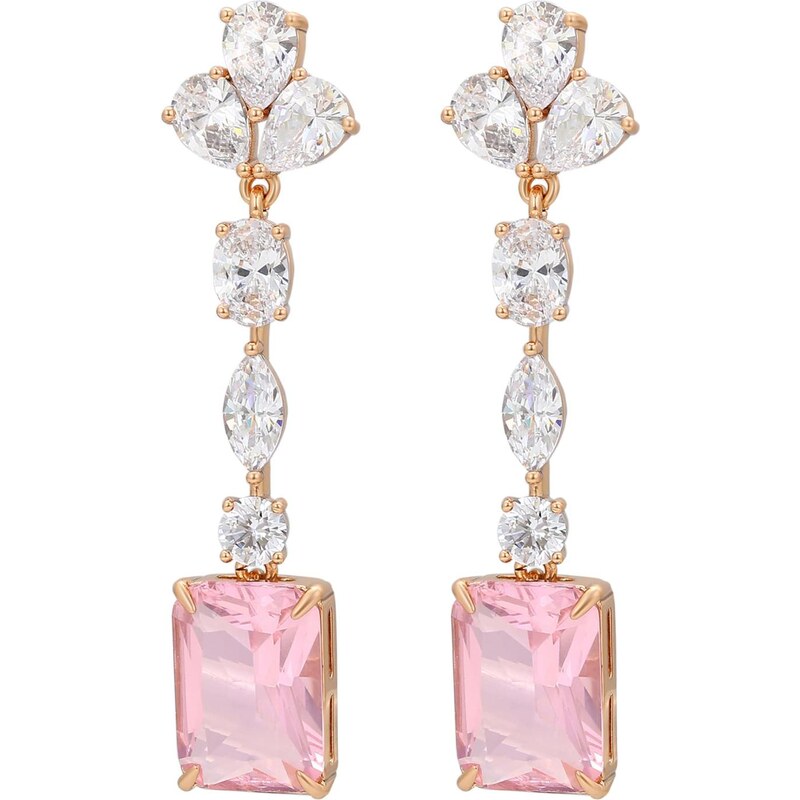 faina Náušnice ružové zlato / svetloružová / priehľadná 67103036