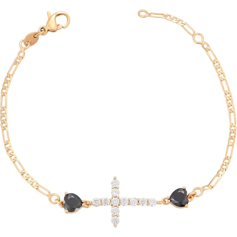 faina Náramok ružové zlato / čierna / priehľadná 67103082