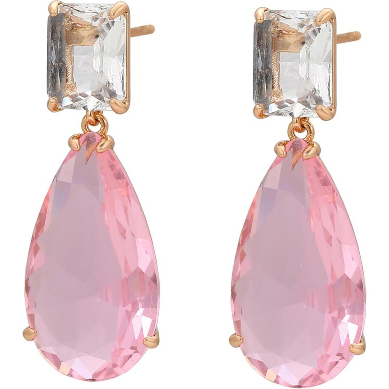 faina Náušnice zlatá / ružová / priehľadná 67103093