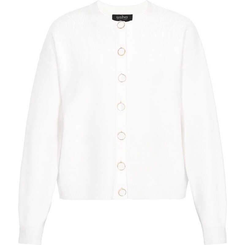 usha BLACK LABEL Kardigán šedobiela 67103157