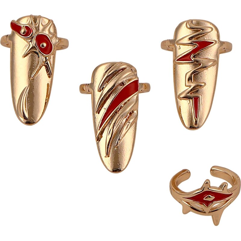 SOHI Prsteň Belen zlatá / ohnivo červená 67103149