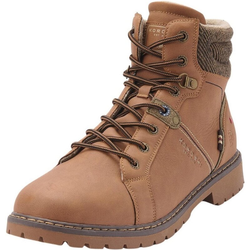 KOROSHI Šnurovacie čižmy svetlohnedá 67103174