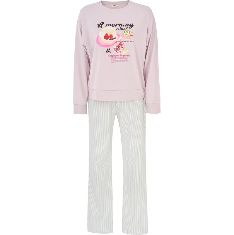 Dagi Pyžamo modrá / svetlofialová / čerešňová / biela 67103214