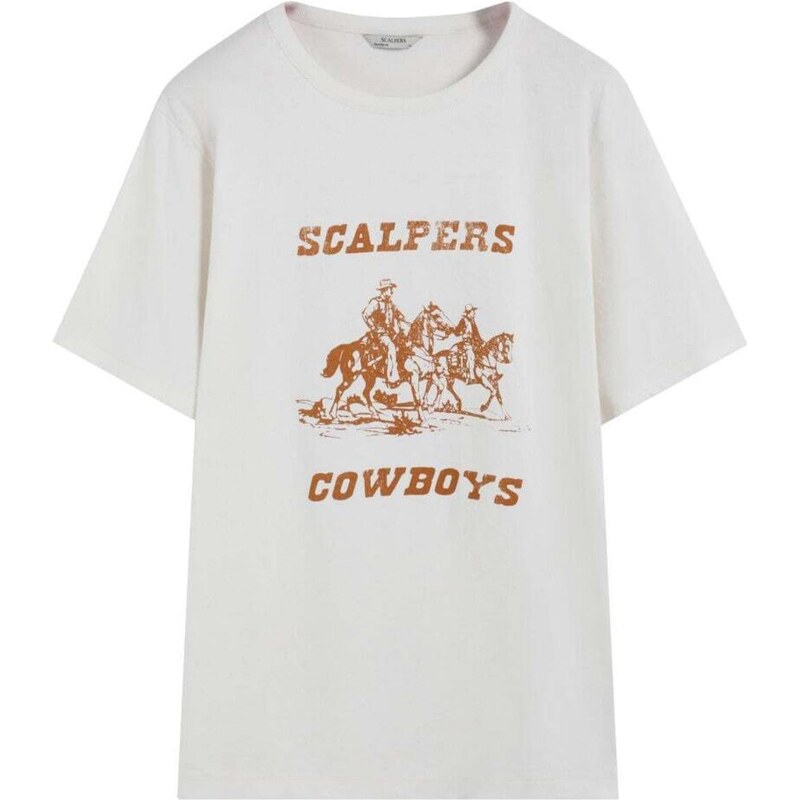 Scalpers Tričko Wboys koňaková / šedobiela 67103350