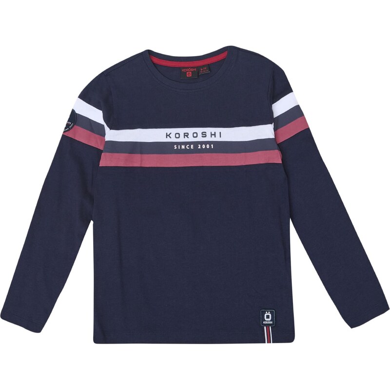 KOROSHI Tričko námornícka modrá / burgundská / šedobiela 67103523