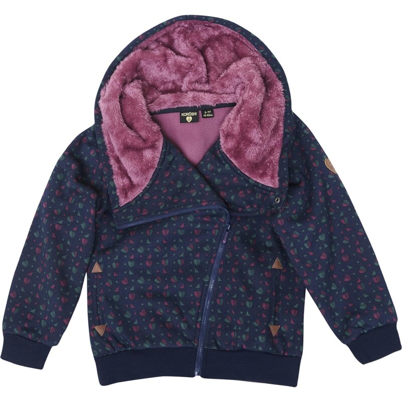 KOROSHI Tepláková bunda námornícka modrá / zelená / ružová 67103553