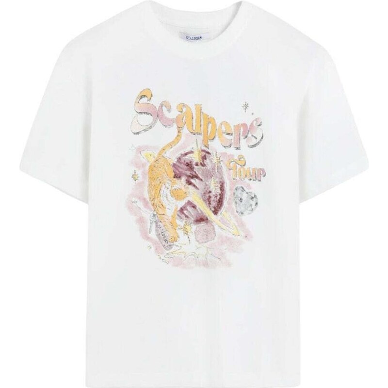 Scalpers Tričko šedobiela 67103633