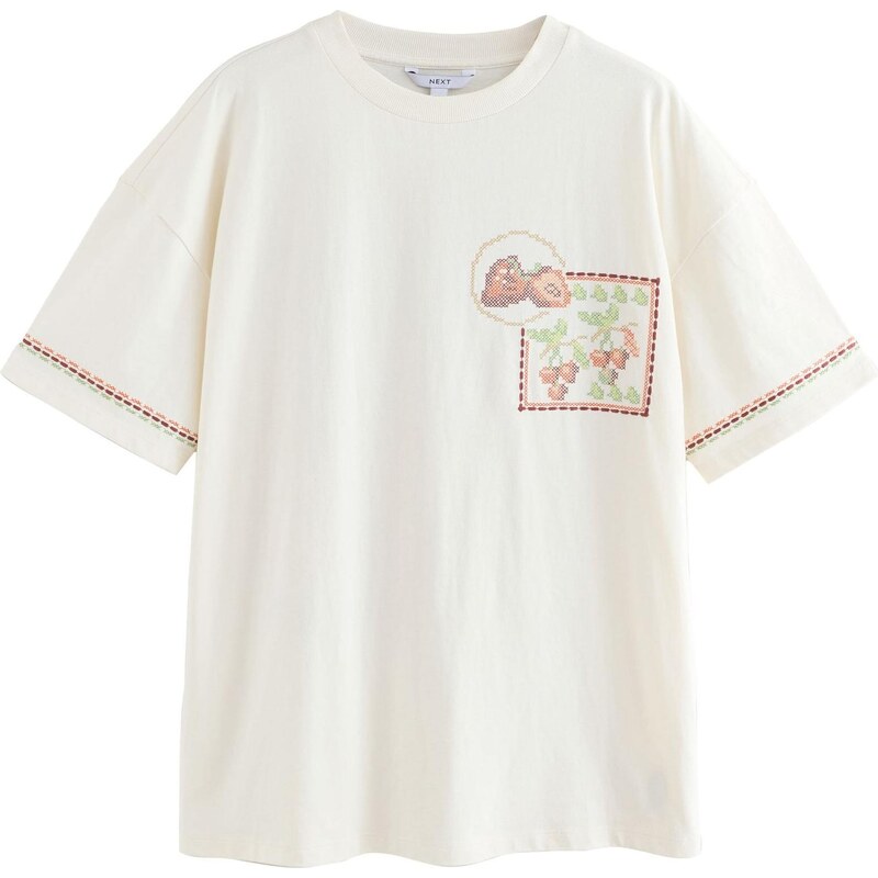 Next Tričko zelená / oranžová / biela 67103801