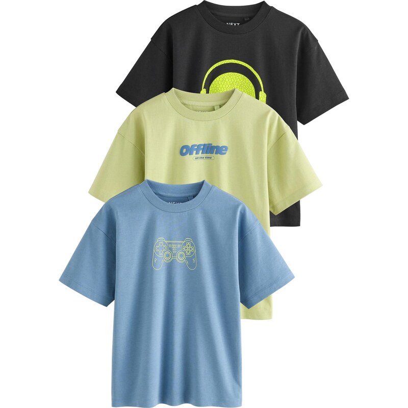 Next Tričko svetlomodrá / svetlozelená / čierna 67103823