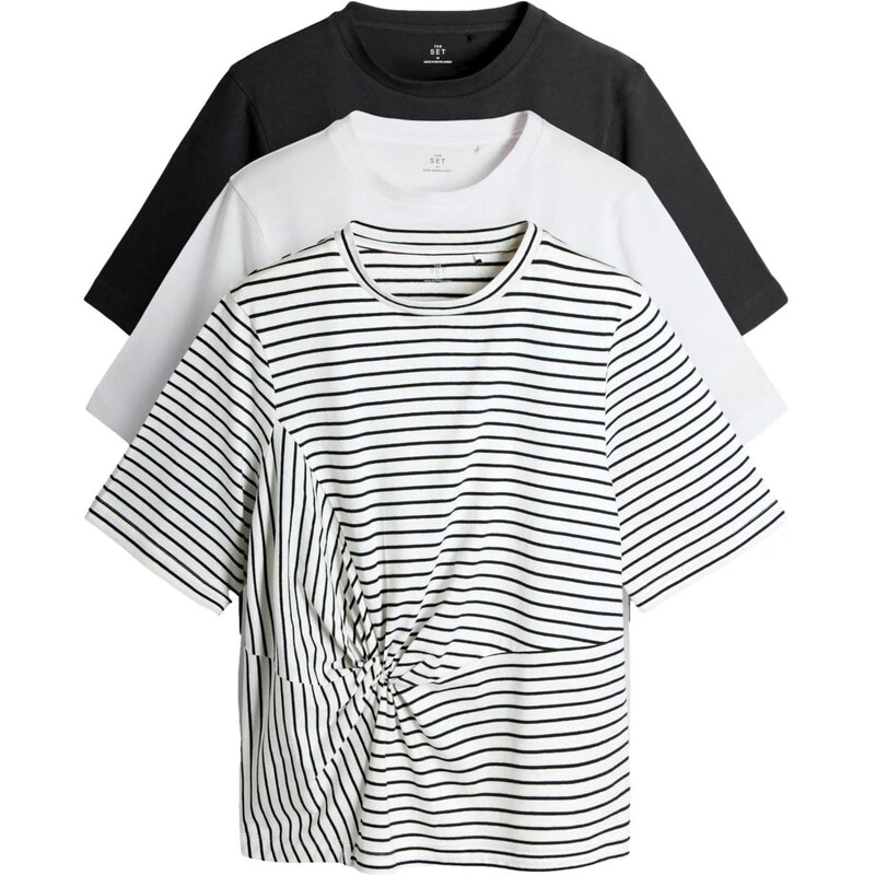 The Set Tričko čierna / biela 67103966