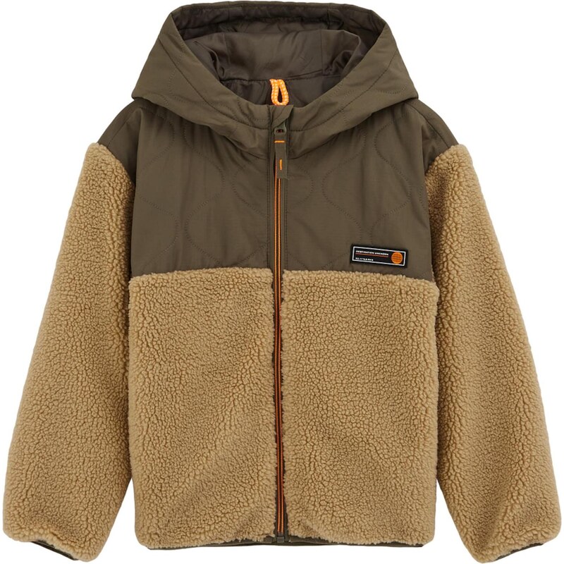 WE Fashion Prechodná bunda svetlohnedá / kaki / oranžová / čierna 67104123