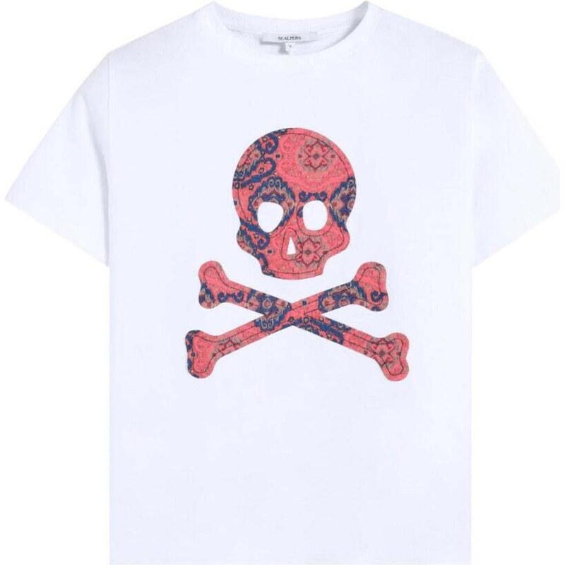 Scalpers Tričko Skulltrize tmavomodrá / ohnivo červená / šedobiela 67104166