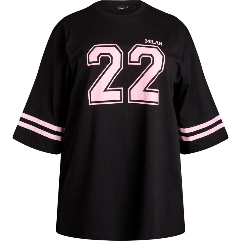 Zizzi Oversize tričko ENILLA ružová / čierna 67104457