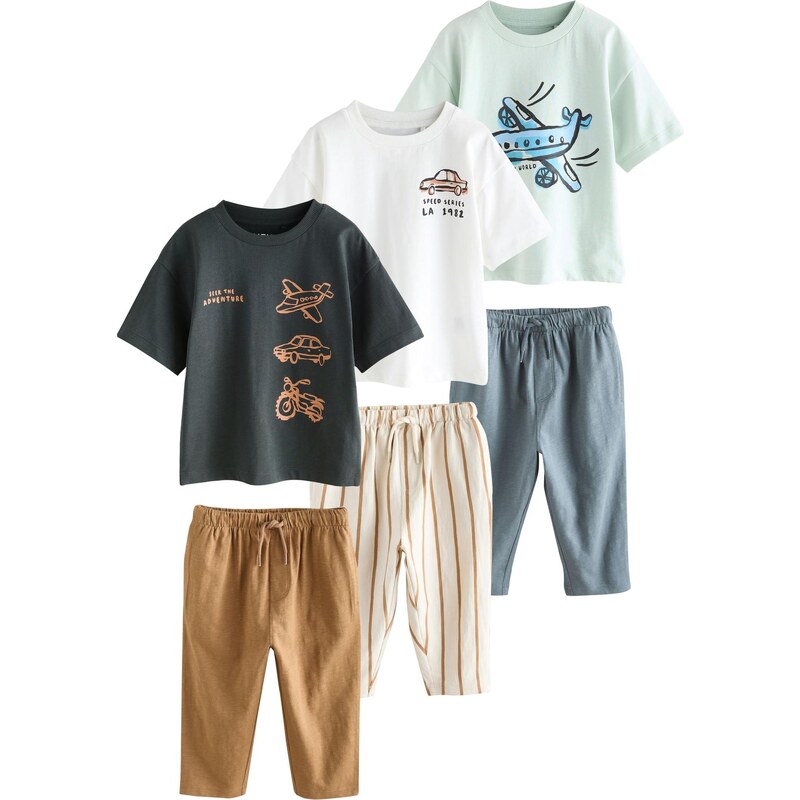 Next Set pastelovo modrá / brokátová / čierna / biela 67104509