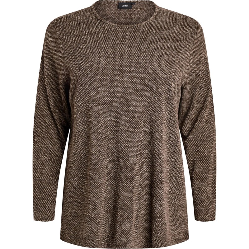 Zizzi Tričko Cavig hnedá melírovaná 67104512