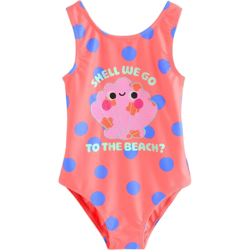 Next Jednodielne plavky modrá / lososová / tmavooranžová / fuksia 67104612